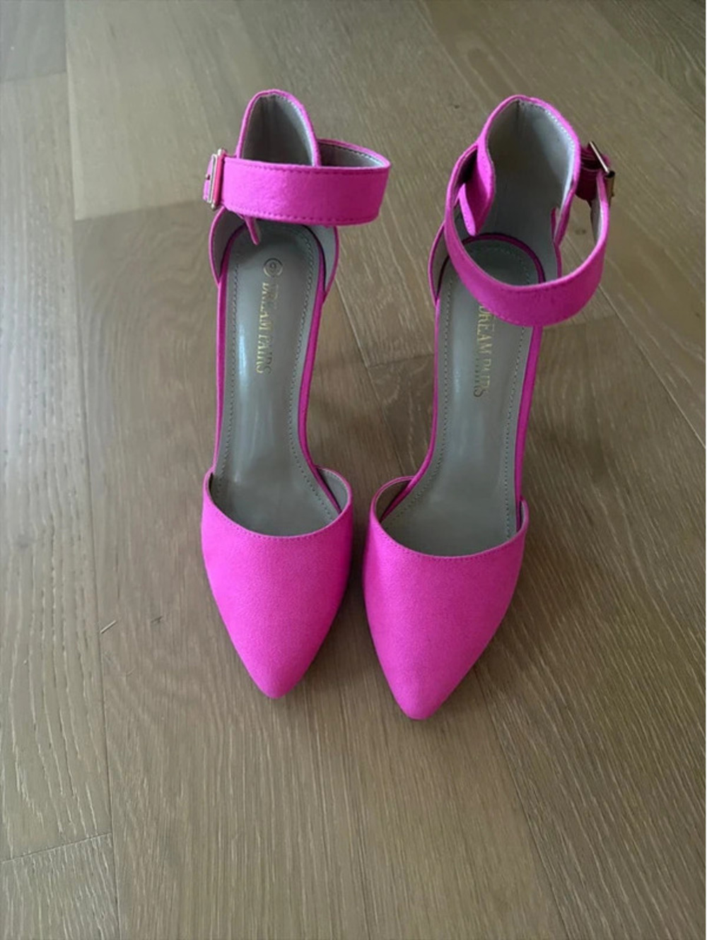 Dream Pairs Women’s Size 9 Hot Pink Pointed Toe Ankle Strap High Heels
